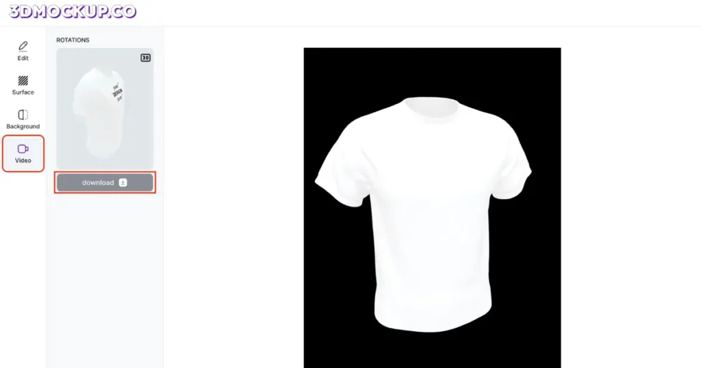 downloading 3d clothing mockup in video format