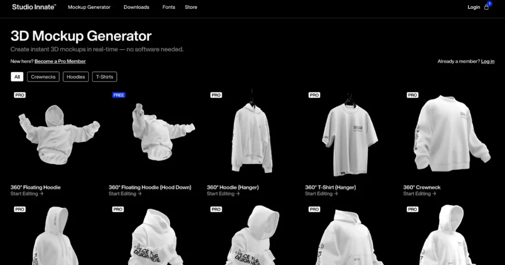 studio innnate website like pacdora