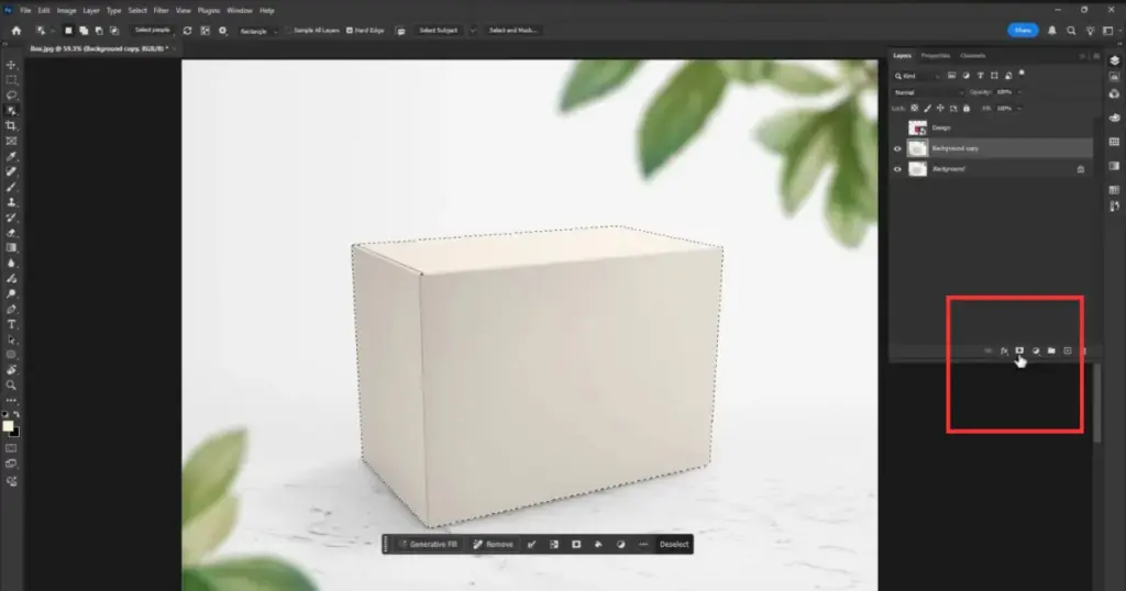 click on the layer mask