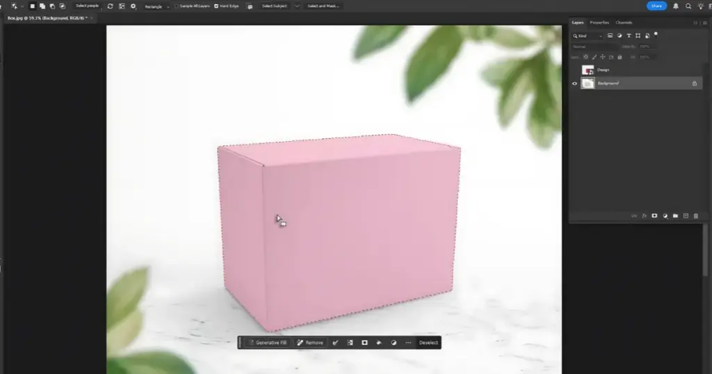 select the product by object selection tool