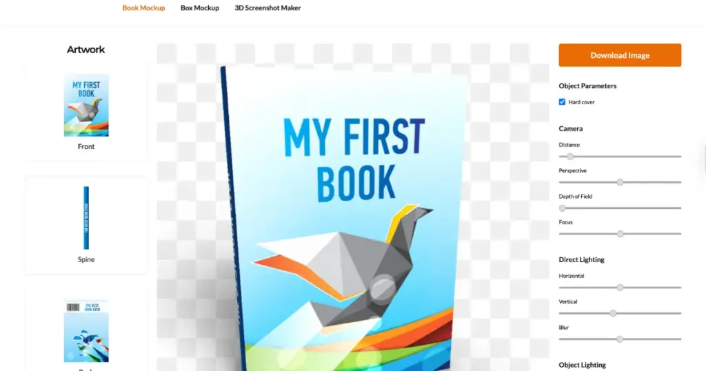 boxshot 3d book mockup
