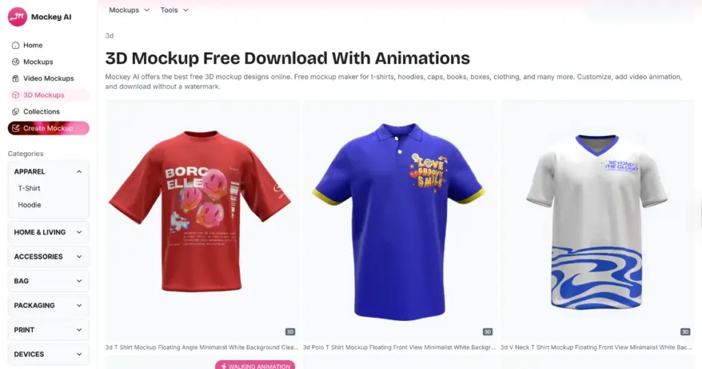 mockey ai's 3d mockup generator