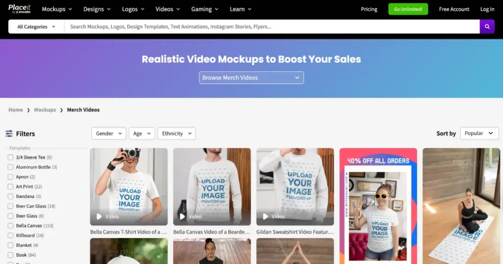 placeit video mockup generator