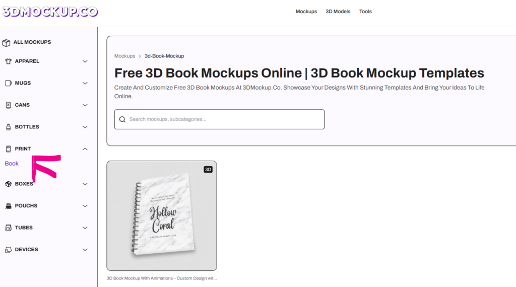 go to the print category