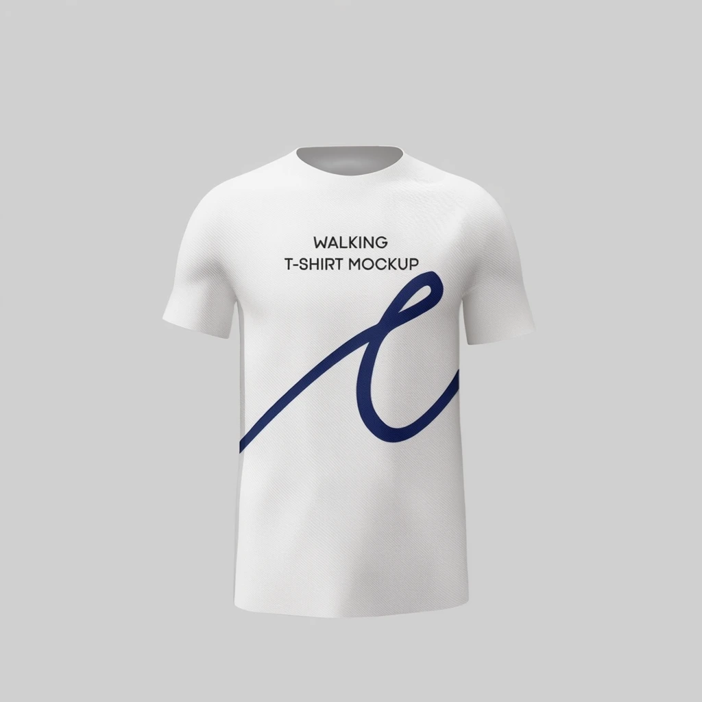 3D Walking t-shirt mockup
