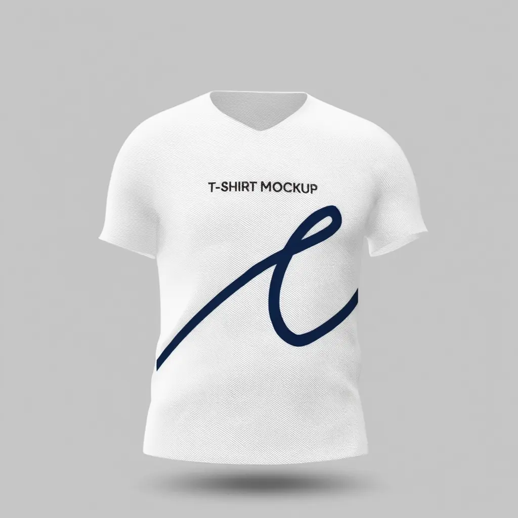 3d V Neck Tshirt Mockup