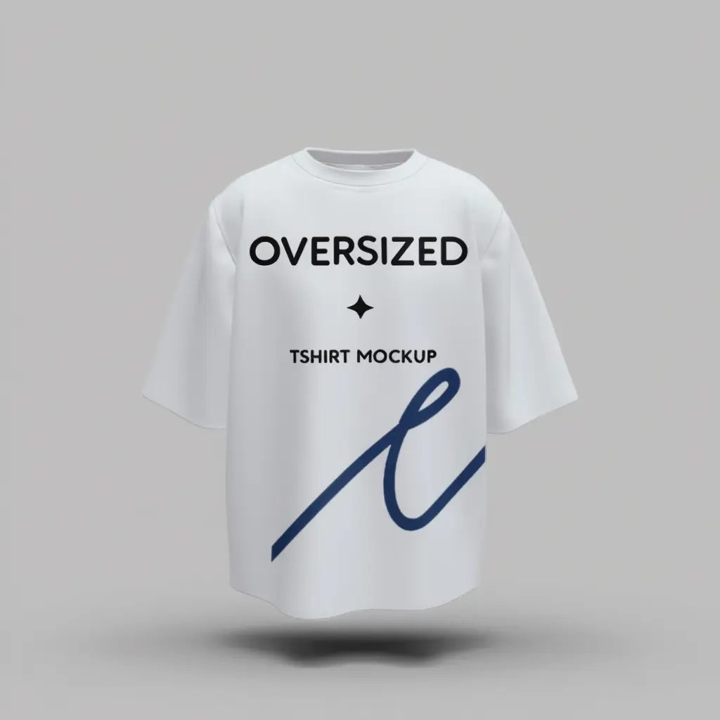 Oversized 3d t-shirt mockup